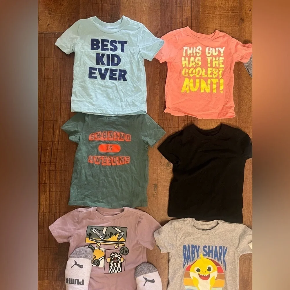 Toddler boy clothing bundle 19 pieces 2T swim trunks shorts tshirts